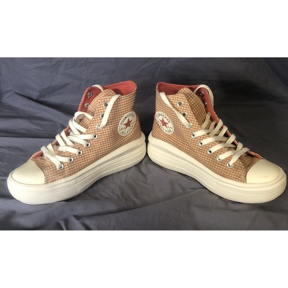 Converse Women's Chuck Taylor All Star Move Hi Chunky Plaid Shoe A05130C Size 7 - Picture 6 of 9